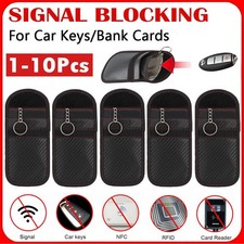 1-10 X Anti-theft Car Key Fob RFID Signal Blocker Faraday Signal Block Pouch Bag