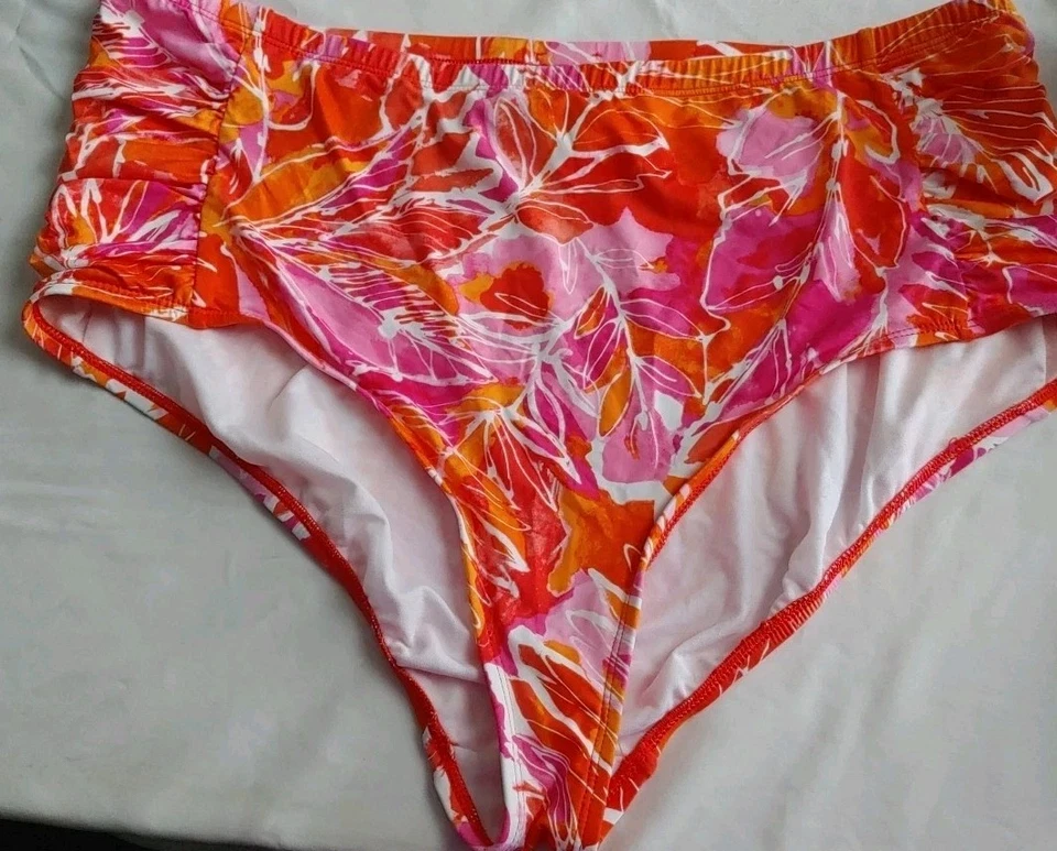 Ralph Lauren Orange Pink Floral 2 Piece Bikini Set Size 22 - Image 2 of 4