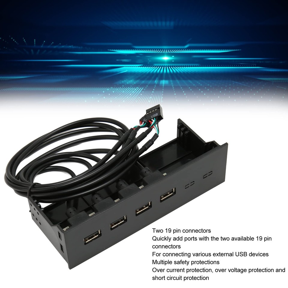 5.25 Inch USB 2.0 Front Panel Hub, 4 Port, Optical Drive Panel ...