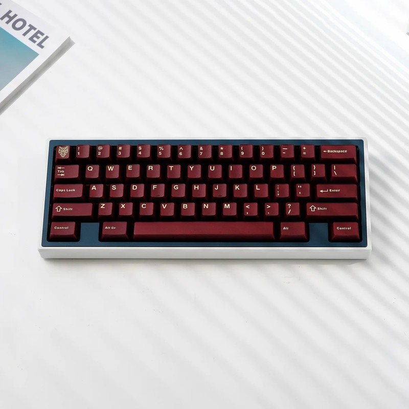 114-154 Keys Pyga Red Double Shot Keycaps Cherry Profile for MX Switch Gaming