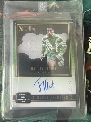 2025 Panini Noir World Cup Jay Jay Okocha Country Signatures AUTO Gold 19/25