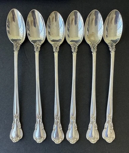6 1895 Gorham Chantilly Iced Tea Spoons– Sterling Silver  179.3 Grams  7.5”
