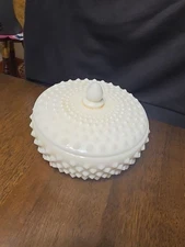 4"X 6" Fenton,Milk Glass,Hobnail,Covered Dish,Farmhouse,Cottage,Country,Chic,VTG