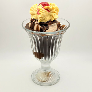 Faux Ice Cream Sundae Glass Dessert Display Vintage Style Whimsical Decor