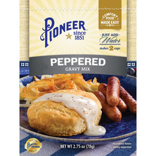 Pioneer Peppered Gravy Mix, 2.75 oz - Smooth Gravy for Meats and Biscuits