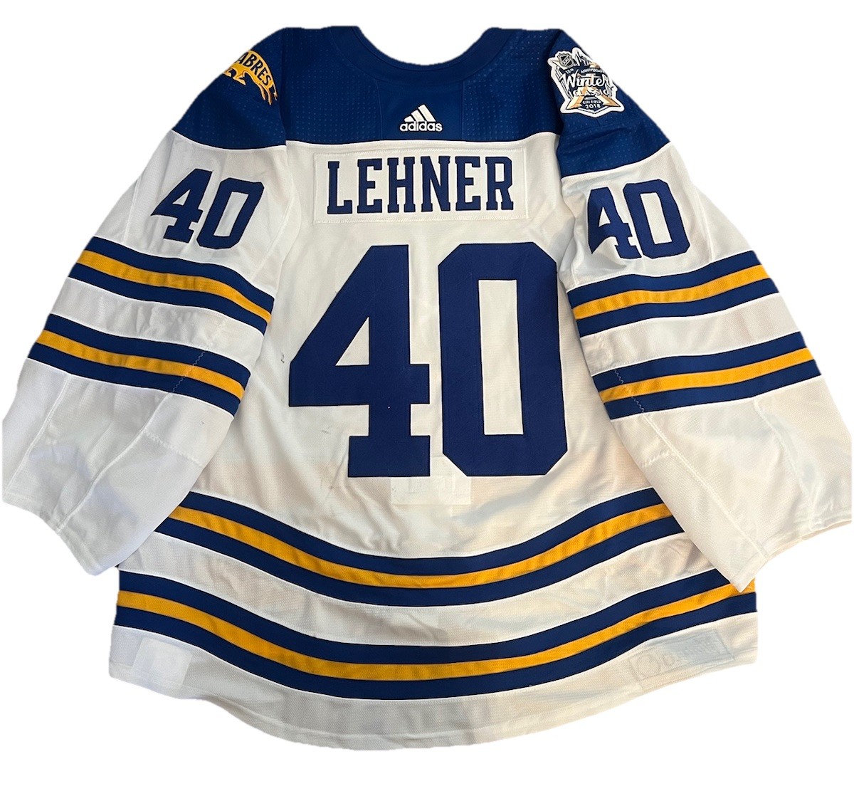 Robin Lehner 2018 WINTER CLASSIC Game Worn Used Buffalo Sabres Hockey Jersey