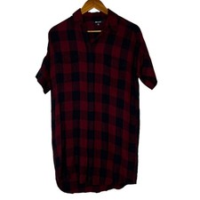 Madewell Red Black Plaid Short Sleeve Dress Size XXS Women’s