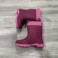 Kamik Insulated Waterproof Snow Rain Pink Black Rubber Boots SZ 4 for big kids