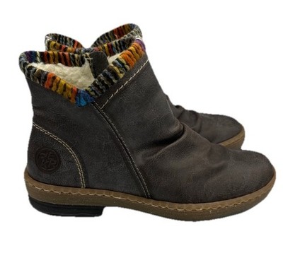 Rieker Felicitas Basalt Z6755 Colorful Granola Girl Winter Boots Sz 40 MSRP $125