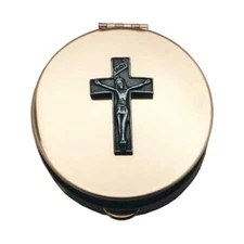 Cathedral Art Metal (Abbey & CA Gift) Polished Brass PYX with Cross/Pill/Keep...