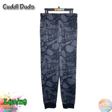 Cuddl Duds Boys Size L 10/12 Sleep Lounge Pajama Pants, Gray/Navy Print