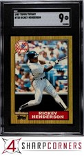 1987 TOPPS TIFFANY #735 RICKEY HENDERSON YANKEES HOF SGC 9