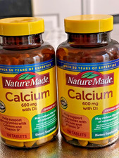 2 Pack Nature Made Calcium 600 mg with Vitamin D3, Dietary Supplement for Bone