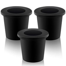 3 Pieces Patio Table Umbrella Hole Ring Insert 2.5 Inches, Black