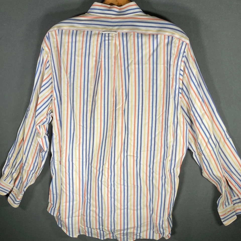 Camisa de hombre Marshall Field a rayas manga larga con botones talla 17 1/2 34/35 Foto 3 de 4