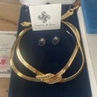 JBK Jackie Kennedy Camrose & Krose Amethyst Gold Plated Earring Necklace Set