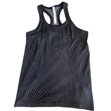 Lululemon Women’s Seawheeze Racerback  Active Top  Black/Gray Print size 10