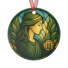 Virgo Metal Ornaments, Zodiac Christmas Ornament with Charm, Astrology Lover