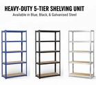5 Tier Racking Shelf Heavy Duty Garage Shelving Storage Shelves Unit 180x90cm