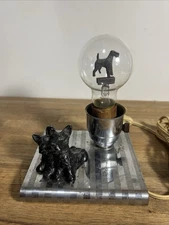 Aerolux Scottie Dog Vintage Light Bulb And Figural Scotty Dog Lamp Rare