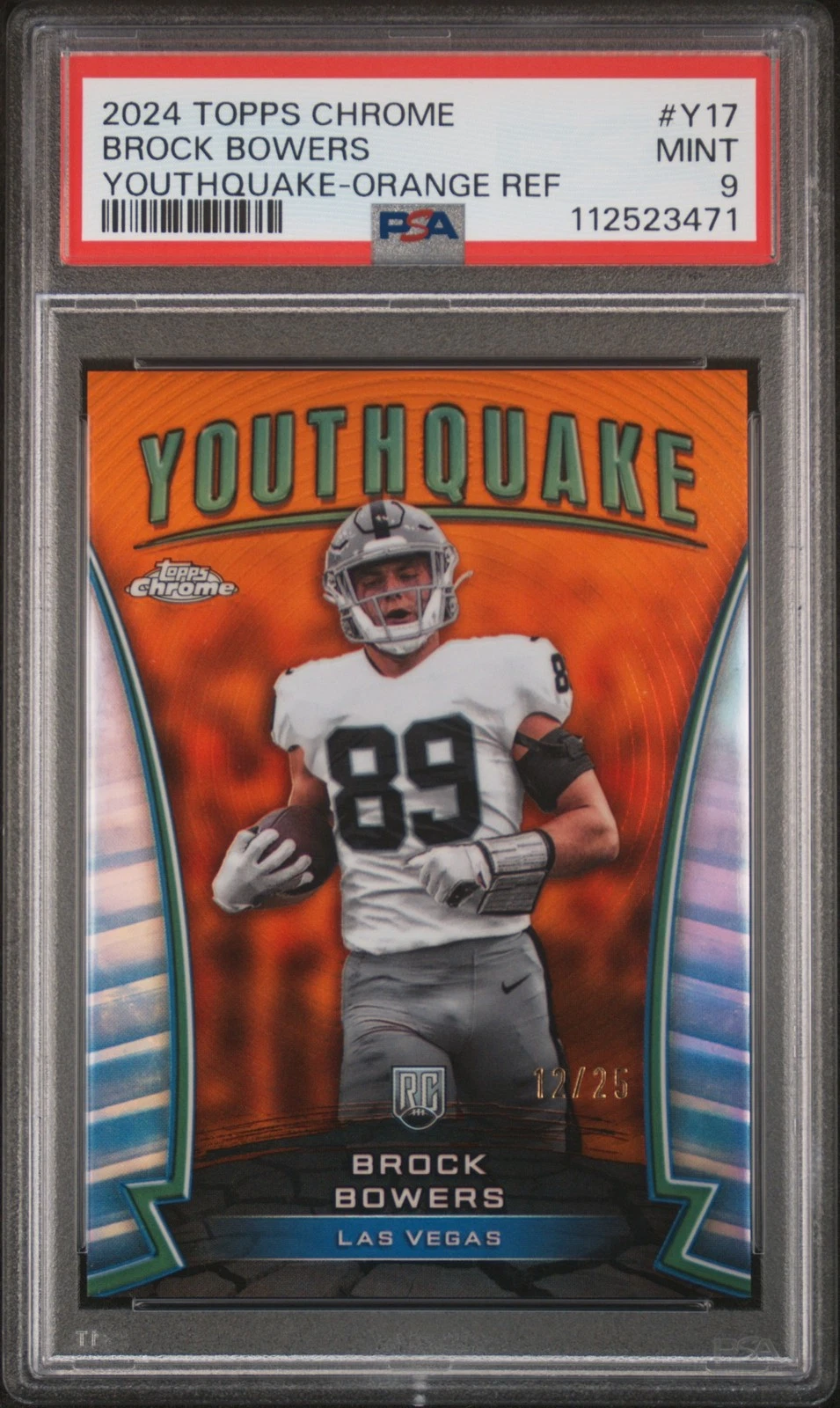 Brock Bowers Topps Chrome Youthquake #Y17 Orange Refractor
