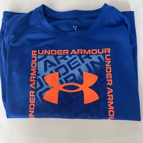 Under Armour Boys Heat Gear Versa Blue Long Sleeve Shirt Size 7 - Picture 5 of 5