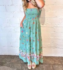 Olivaceous Mermaids Garden Maxi Dress Size M