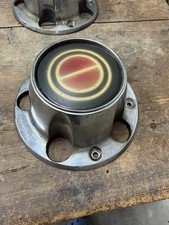 4 NEW Chrome Wheel Hub Center Caps Set Red for 1980-1996 Ford F150 Bronco Van Parts for Sale