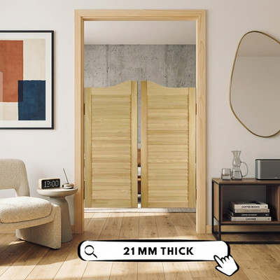 Holz Kiefer Western Salontüren Lamellen Trennwände Lamellen Flügeltüren (2er Set)
