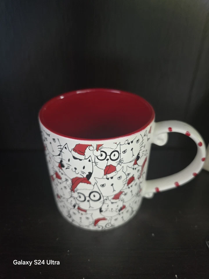 Spectrum Designz Maullido Vacaciones Taza de Café Taza Navidad Gatitos Papá Noel Sombreros Foto 2 de 4