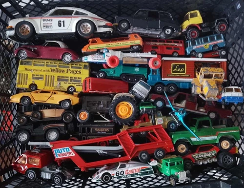 ORIGINAL VINTAGE DIECAST TOY JOB LOT CORGI BRITAINS MATCHBOX CAR TRANSPORTER etc