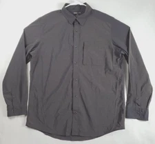 Swiss Tech Shirt Mens Large Gray Long Sleeve Pocket Regular Fit
