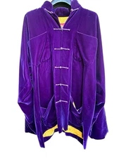 Shanghai Tang luxurious purple velvet jacket w/ silk lining sz 8