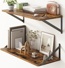Deep Floating Shelves for Wall, 24W X 10D Wall Shelves Set of 2, 10 Inch Deep
