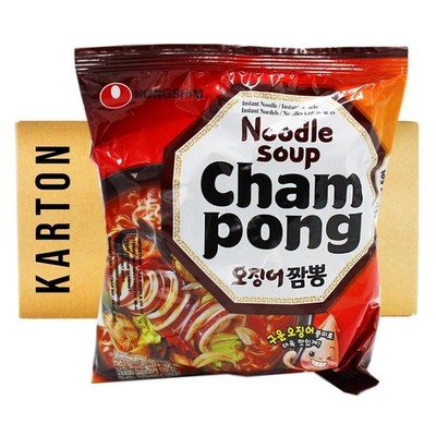 20x124g Nongshim Champong Koreanische Instant Nudelsuppe Instantnudeln Ramyun