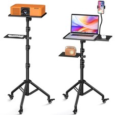 Projector Stand Tripod on Wheels, Adjustable Height 31-56 Inches, Laptop Trip...