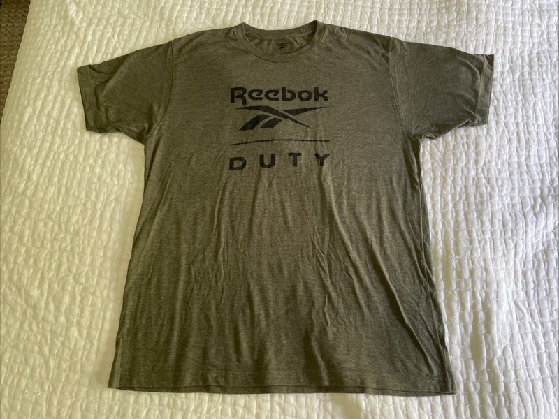 Reebok Duty graphic T-shirt, Heather Green, Men’s Size Large CrossFit
