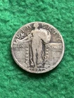 1927-S Standing Liberty Quarter - Key Date - Some Detail Remains with Toning