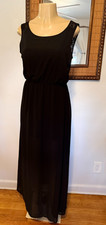 Love Tree Happens Sleeveless Lined Flowy Bohemian Maxi Small Black Dress