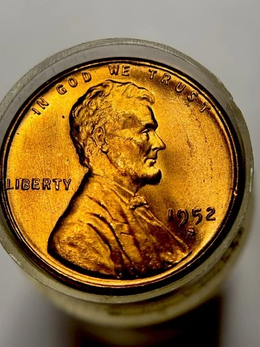 1952- S RED BU LINCOLN CENT 1/2 ROLL / 25 COINS