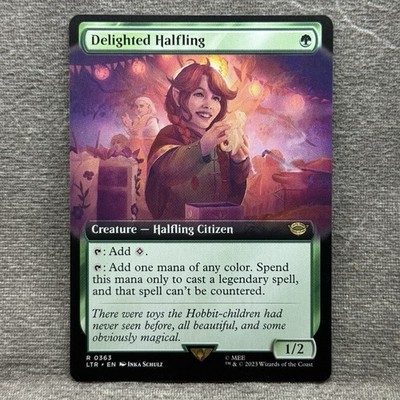 MTG Delighted Halfling Extended Art Lord of the Rings LTR #363 Non-Foil NM