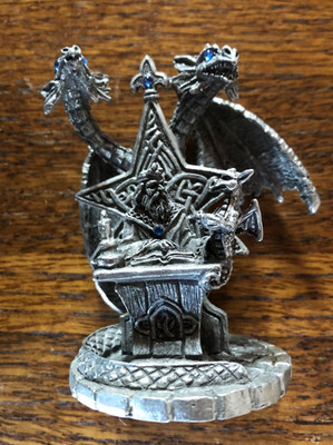 Rawcliffe Pewter Loyal Companions - (1989) M. Leigh - Wizard/Dragons/Celtic Star