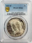 1923 D Peace Dollar PCGS MS-66