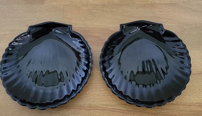 Arcoroc France 2 Muschelschalen Müsli Dessert Salat schwarz Gothic Luminarc