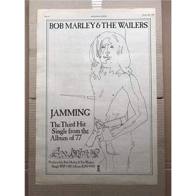 BOB MARLEY JAMMING POSTER SIZED original music press advert from 1978 - printed 