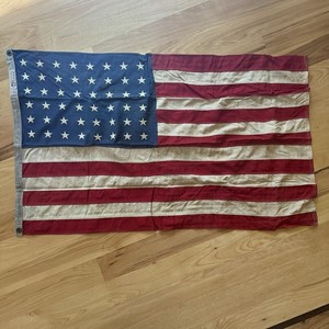 VTG US American Flag Annin Defiance 48 Stars 2x3” Cotton Bunting Two Ply GUC