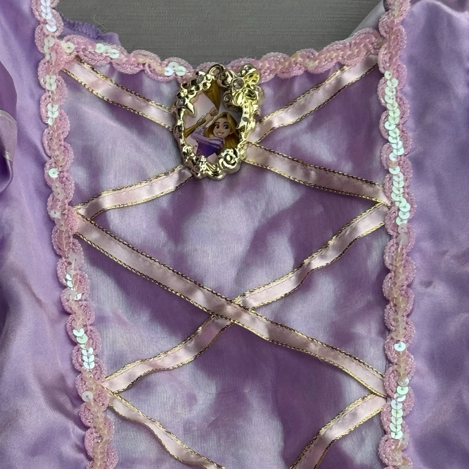 Disney Princess Rapunzel Tangled Deluxe Costume Disguise Size XS 3T 4T Sparkle - Image 3 of 4