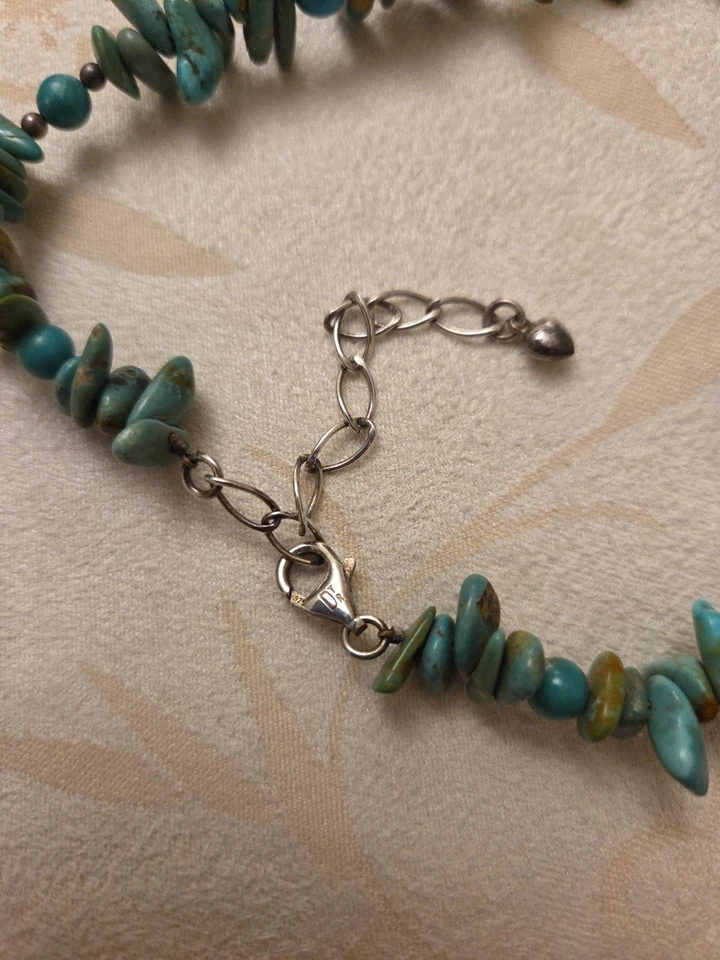 Jay King DTR Turquoise Tab Necklace  925 Sterling Silver Southwestern Style - Image 3 of 4