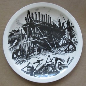 Wedgwood SHIP BUILDING New England Industries 10 1/2” Plate Clare Leighton