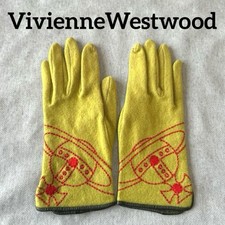 Vivienne Westwood Gloves Orb Embroidered Leather Handwear US S 23cm 9cm